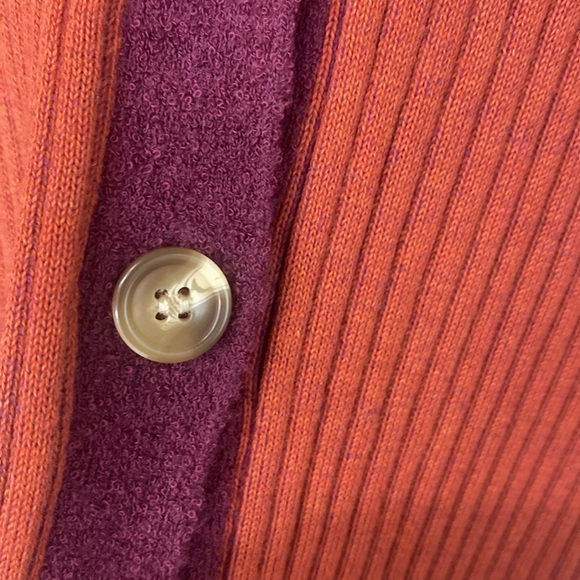 Current Air Contrast Button Down Sweater Brick Dress M - Picture 8 of 11